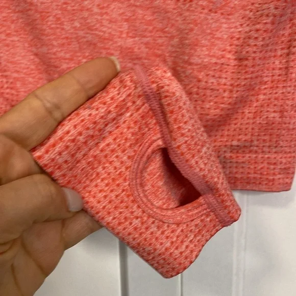 Gymshark Women's Pinky Coral coloured  Long Sleeve Crop Top - small - Picture 5 of 7